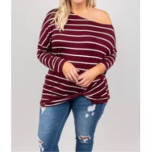 Chic Soul Striped knotted shirt